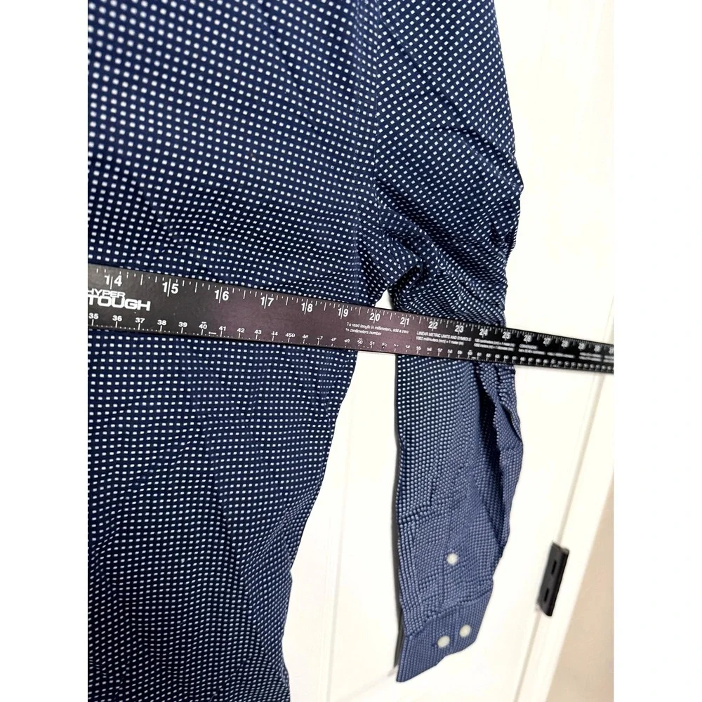 Banana Republic Button Down Mens M Blue Slim Fit Non-Iron Micro Check Shirt